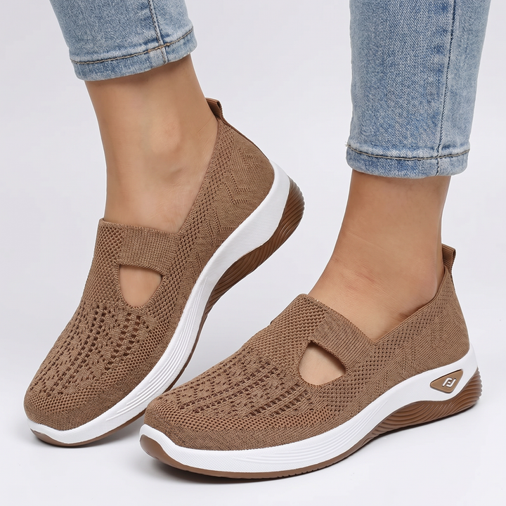 Slip On Sneakers - Knit Mesh Breathable Walking Shoes
