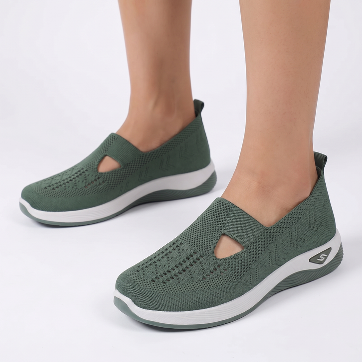 Slip On Sneakers - Knit Mesh Breathable Walking Shoes