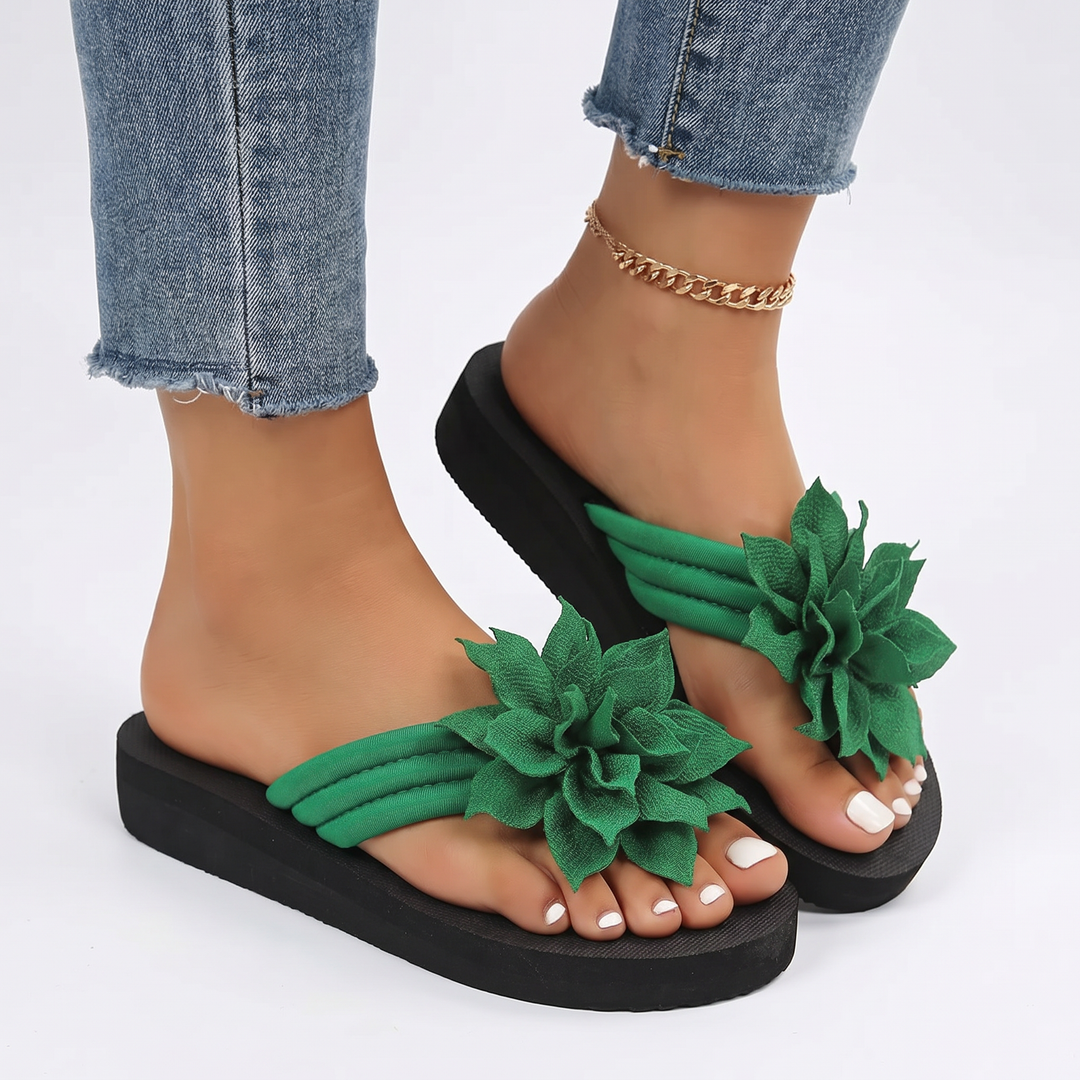 Flip Flops Women - Floral Embellished Thong Beach Sandals