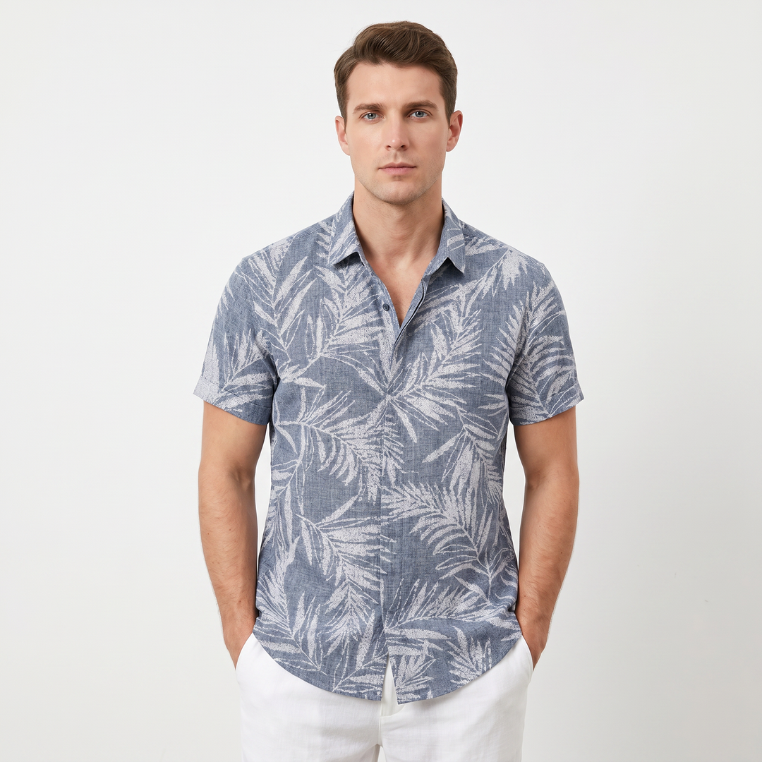 Hawaiian Shirt Men - Short Sleeve Camp Collar Tropical