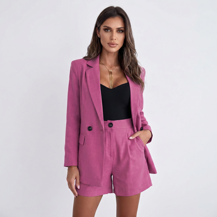 Matching Sets Women - Linen Blazer and Shorts Two Piece