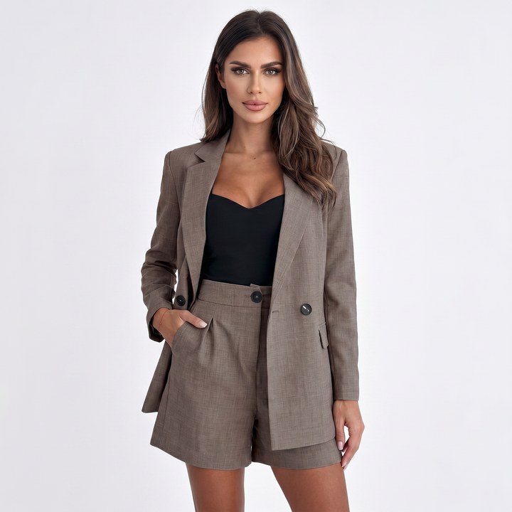 Matching Sets Women - Linen Blazer and Shorts Two Piece