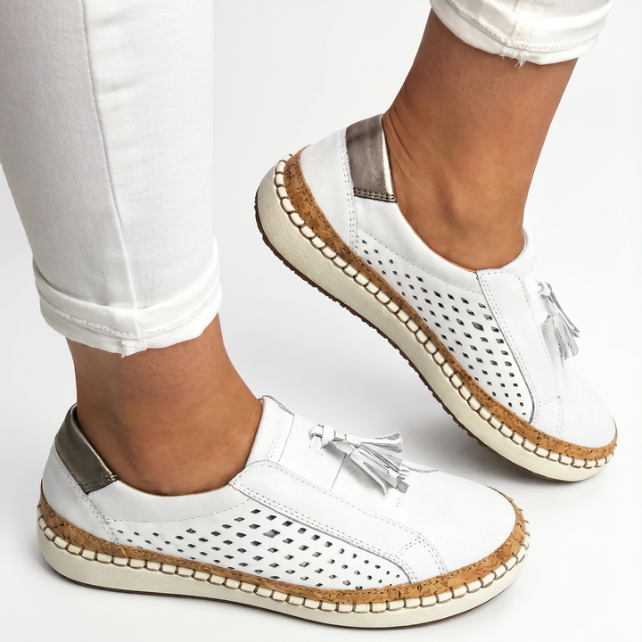 Platform Sneakers - Slip On Cutout Tassel Espadrille Sole