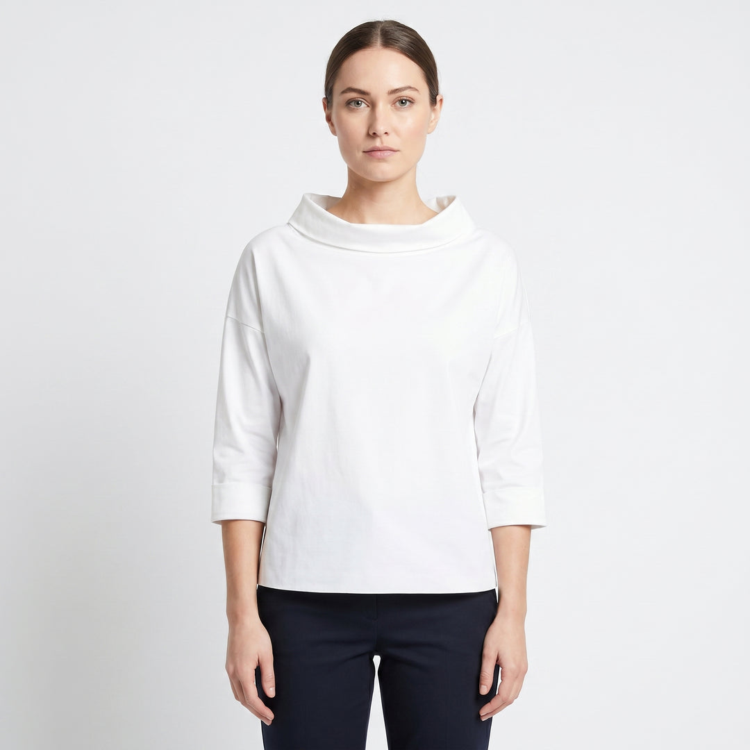 Boat Neck Top - Relaxed Fit 3/4 Sleeve Basic