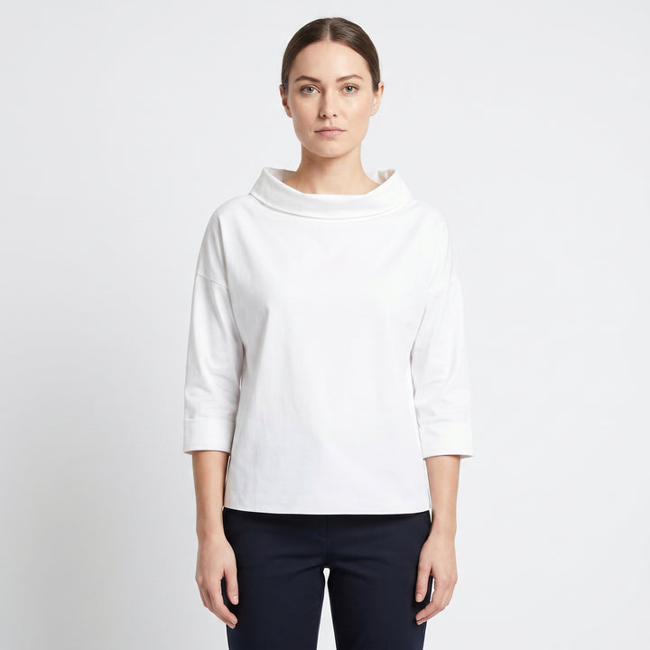 Boat Neck Top - Relaxed Fit 3/4 Sleeve Basic