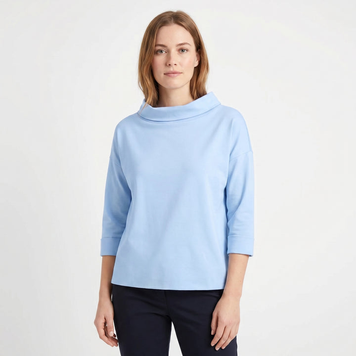 Boat Neck Top - Relaxed Fit 3/4 Sleeve Basic