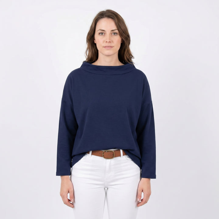 Boat Neck Top - Relaxed Fit 3/4 Sleeve Basic