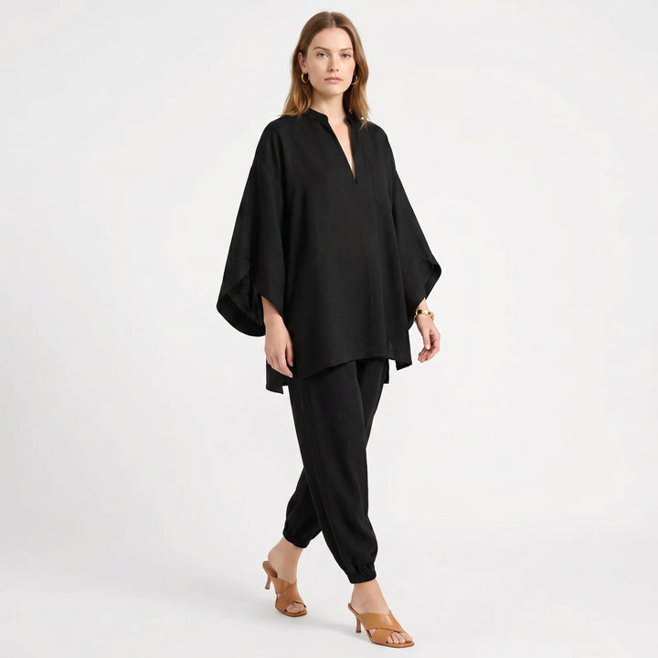 Linen Sets Women - Oversized Batwing Top and Jogger Pants
