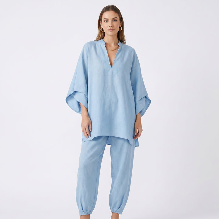 Linen Sets Women - Oversized Batwing Top and Jogger Pants