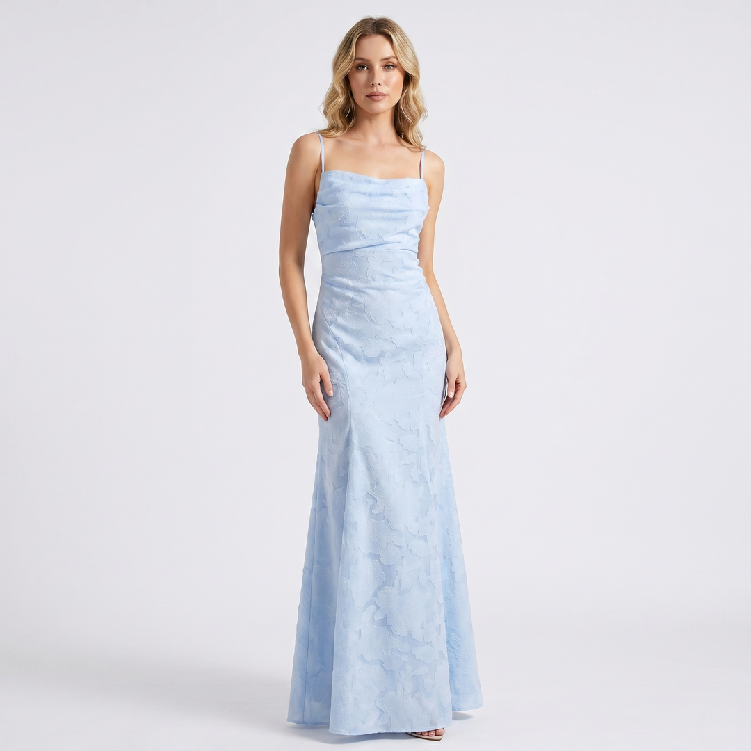 Women's Floral Lace Maxi Dress Spaghetti Strap A-Line Formal Evening