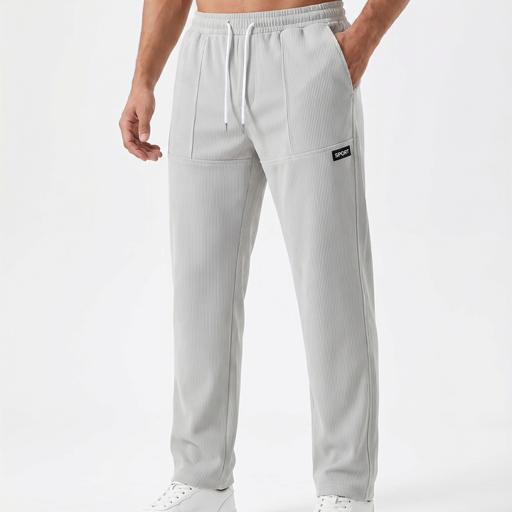 Men's Straight-Leg Track Pants Drawstring Elastic Waist Casual Streetwear