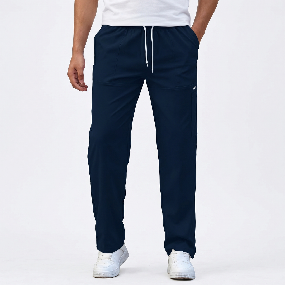 Men's Straight-Leg Track Pants Drawstring Elastic Waist Casual Streetwear