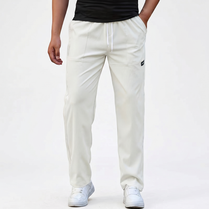 Men's Straight-Leg Track Pants Drawstring Elastic Waist Casual Streetwear