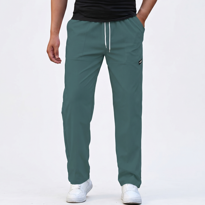 Men's Straight-Leg Track Pants Drawstring Elastic Waist Casual Streetwear