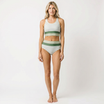 White Background With Green Stripes