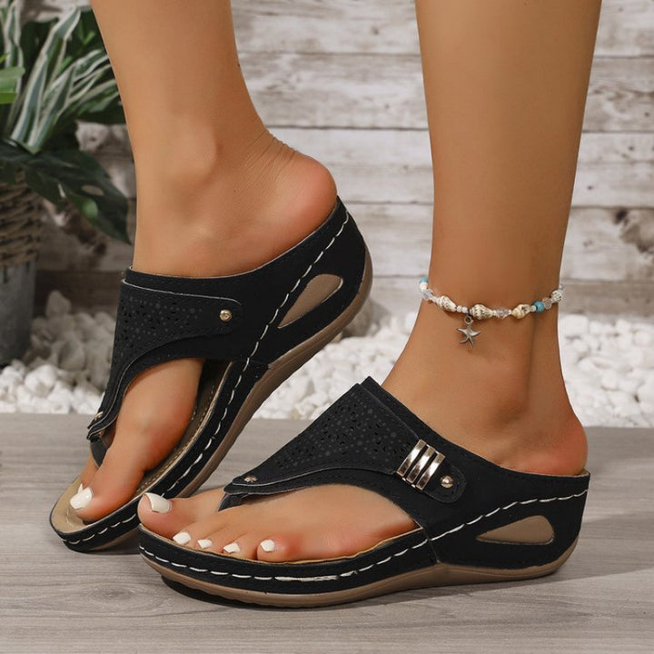 Women's Wedge Flip Flop Sandals Comfort Platform Thong Slip On Summer