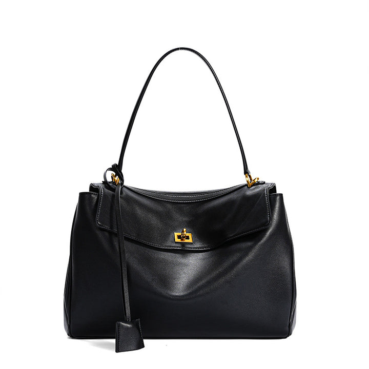 Women's Leather Shoulder Bag Large Capacity Crossbody Tote Gold Hardware