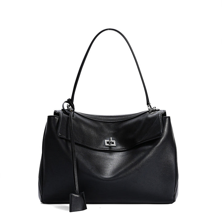Women's Leather Shoulder Bag Large Capacity Crossbody Tote Gold Hardware