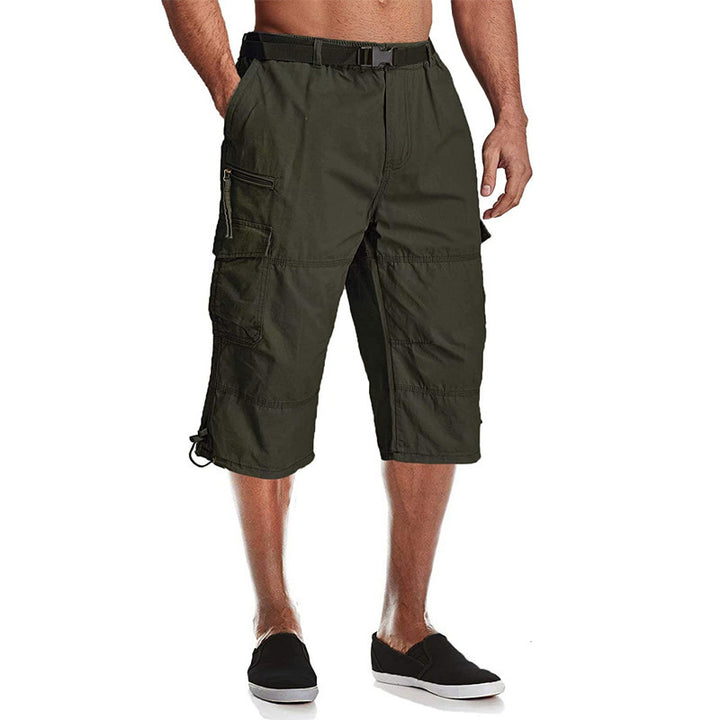 Men's Cargo Capri Shorts Multi-Pocket 3/4 Length Casual Outdoor Pants