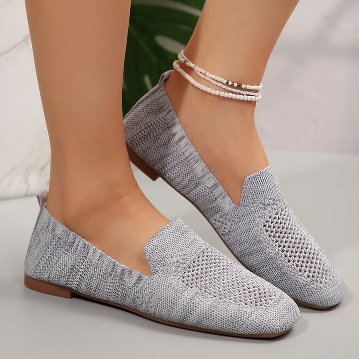 Knit Loafers Women - Slip On Mesh Flats Breathable Summer Shoes