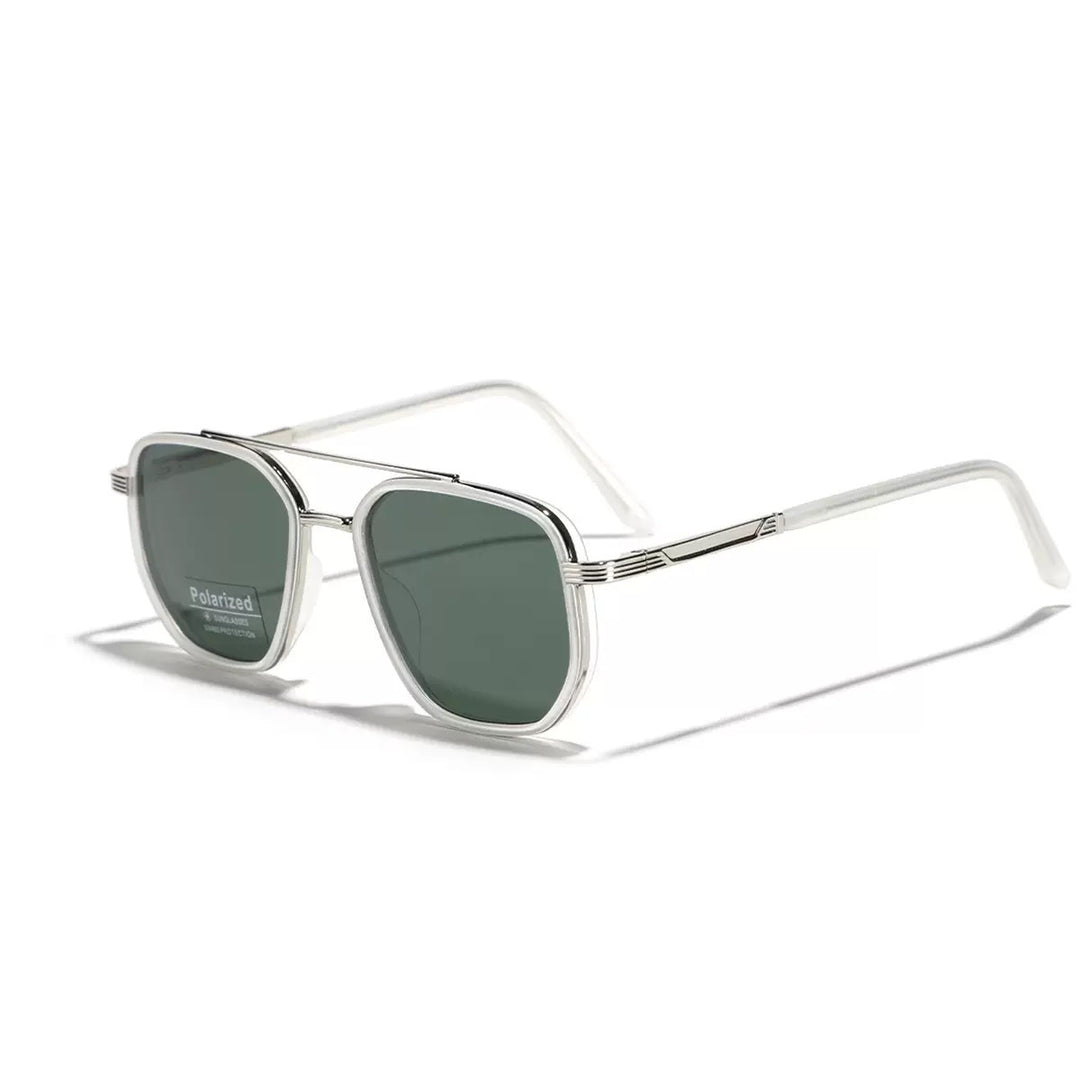 Polarized Aviator Sunglasses - Square Double Bridge