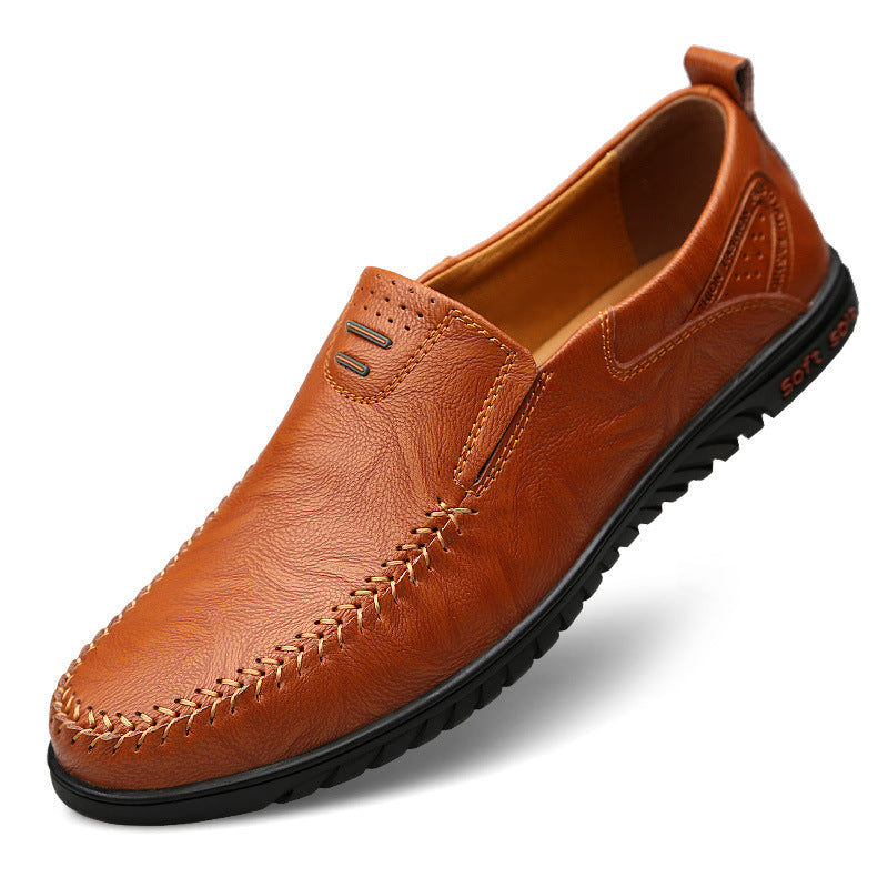 Mens Leather Loafers - Hand Stitched Soft Sole Slip On