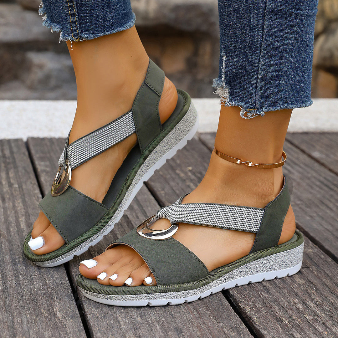 Open Toe Sandals Women - Crossover Strap Platform Summer Slides