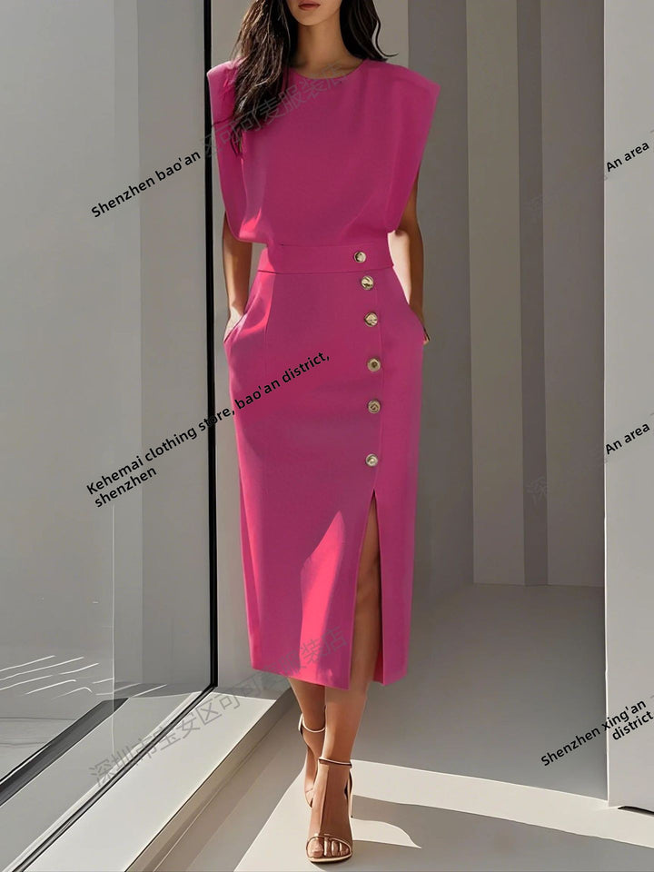 Tight-Waist Split Dress